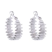 1 Pair Elegant Luxurious Simple Style C Shape U Shape Solid Color Alloy Gold Plated Silver Plated Earrings sku image 2