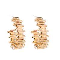 1 Pair Elegant Luxurious Simple Style C Shape U Shape Solid Color Alloy Gold Plated Silver Plated Earrings sku image 3