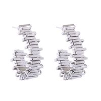 1 Pair Elegant Luxurious Simple Style C Shape U Shape Solid Color Alloy Gold Plated Silver Plated Earrings sku image 4
