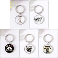 Simple Style Letter Heart Shape Alloy Plating Inlay Glass Bag Pendant Keychain main image 6