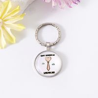 Simple Style Letter Heart Shape Alloy Plating Inlay Glass Bag Pendant Keychain sku image 1