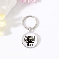 Simple Style Letter Heart Shape Alloy Plating Inlay Glass Bag Pendant Keychain sku image 4