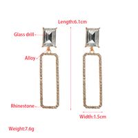 1 Pair Elegant Luxurious Flower Rectangle Hollow Out Inlay Alloy Glass Drill Pearl Gold Plated Silver Plated Drop Earrings main image 2