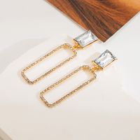 1 Pair Elegant Luxurious Flower Rectangle Hollow Out Inlay Alloy Glass Drill Pearl Gold Plated Silver Plated Drop Earrings main image 5