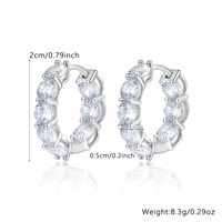 1 Paar Luxuriös Glänzend Geometrisch Inlay Sterling Silber Künstlicher Diamant Weißgold Plattiert Ohrringe main image 2