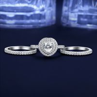 Wholesale Jewelry Wedding Streetwear Round Heart Shape Copper Zircon Inlay Rings main image 3