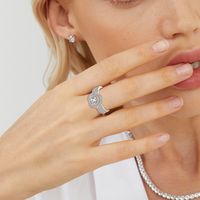 Wholesale Jewelry Wedding Streetwear Round Heart Shape Copper Zircon Inlay Rings main image 4