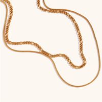 Titan Stahl 18 Karat Vergoldet Elegant Einfacher Stil Einfarbig Doppellagige Halsketten main image 6