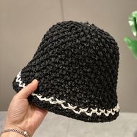 Women's Casual Solid Color Hollow Out Flat Eaves Bucket Hat sku image 3