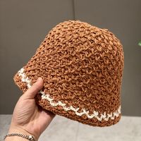 Women's Casual Solid Color Hollow Out Flat Eaves Bucket Hat sku image 4