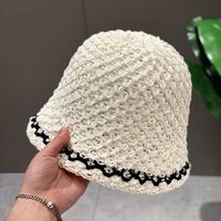 Women's Casual Solid Color Hollow Out Flat Eaves Bucket Hat main image 2