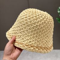 Women's Casual Solid Color Hollow Out Flat Eaves Bucket Hat sku image 5