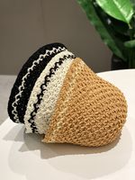 Women's Casual Solid Color Hollow Out Flat Eaves Bucket Hat main image 1