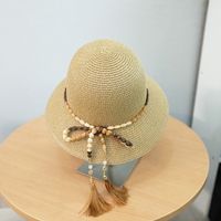 Women's Hawaiian Solid Color Bow Knot Bowknot Wide Eaves Bucket Hat sku image 2