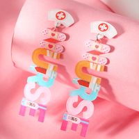 1 Pair Cartoon Style Cute Letter Cup Arylic Silver Plated Earrings main image 8
