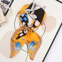 Bufandas De Seda Estampadas Con Bloques De Color Estilo Étnico Para Mujer sku image 10