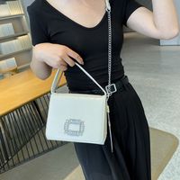 Women's Pu Leather Solid Color Classic Style Sewing Thread Flip Cover Crossbody Bag sku image 2