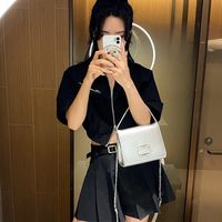 Women's Pu Leather Solid Color Classic Style Sewing Thread Flip Cover Crossbody Bag main image 2