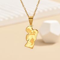 Simple Style Cartoon Character Stainless Steel Alloy Plating Mother'S Day Women's Pendant Necklace sku image 1