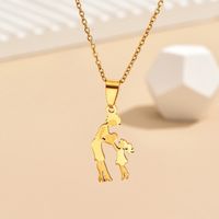 Simple Style Human Geometric Stainless Steel Alloy Plating Mother'S Day Women's Pendant Necklace sku image 1