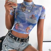 Women's Blouses Sexy Tropical Floral Chiffon High Elastic Crop Tops main image 7