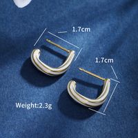 1 Pair XUPING Simple Style Commute Geometric Stripe Enamel 304 Stainless Steel 18K Gold Plated Raw Steel Ear Studs main image 2