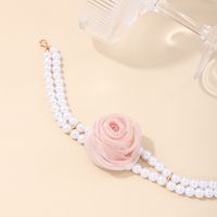 IG Style Simple Style Flower Artificial Pearl Alloy Beaded Plating Women's Choker main image 1