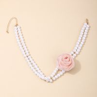 IG Style Simple Style Flower Artificial Pearl Alloy Beaded Plating Women's Choker main image 5