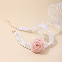 IG Style Simple Style Flower Artificial Pearl Alloy Beaded Plating Women's Choker main image 6