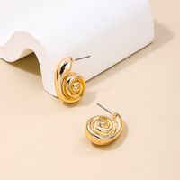 1 Pair IG Style Simple Style Spiral Stripe Plating Alloy Ear Studs main image 3