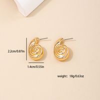 1 Pair IG Style Simple Style Spiral Stripe Plating Alloy Ear Studs main image 2