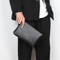 Men's Reed Pu Leather Zipper Clutch Bag main image 1