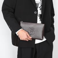 Men's Animal Pu Leather Zipper Clutch Bag main image 2