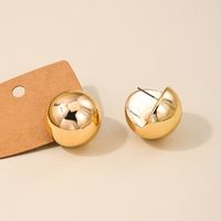 1 Pair IG Style Simple Style Round Flower Plating Alloy Ear Studs main image 3