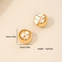 1 Pair IG Style Simple Style Round Flower Plating Alloy Ear Studs main image 2