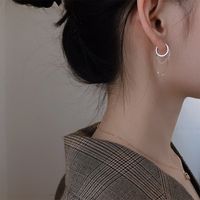 1 Pair Simple Style Solid Color Stainless Steel Earrings sku image 1