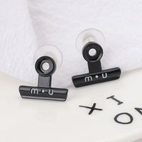 1 Pair Casual Exaggerated Geometric Letter Copper Ear Studs main image 1