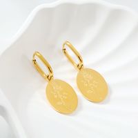 1 Pair IG Style Simple Style Oval Rose 304 Stainless Steel Gold Plated Drop Earrings main image 3