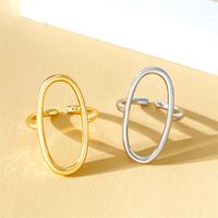 Stainless Steel 18K Gold Plated Gold Plated Casual Modern Style Streetwear Oval Hollow Out Open Rings main image 4