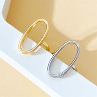 Stainless Steel 18K Gold Plated Gold Plated Casual Modern Style Streetwear Oval Hollow Out Open Rings main image 5