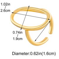 Stainless Steel 18K Gold Plated Gold Plated Casual Modern Style Streetwear Oval Hollow Out Open Rings main image 2