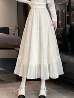 Sommer Einfacher Stil Einfarbig Polyester Midi-Kleid Röcke main image 3