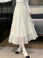 Sommer Einfacher Stil Einfarbig Polyester Midi-Kleid Röcke main image 4