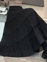 Sommer Einfacher Stil Einfarbig Polyester Midi-Kleid Röcke main image 9