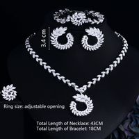 Copper White Gold Plated IG Style Shiny Inlay Grain Artificial Gemstones Jewelry Set main image 2