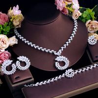 Copper White Gold Plated IG Style Shiny Inlay Grain Artificial Gemstones Jewelry Set main image 7