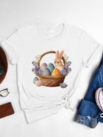 Women's T-shirt Short Sleeve T-Shirts Printing Casual Streetwear Rabbit main image 1