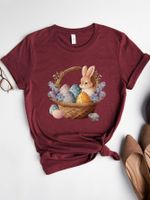 Women's T-shirt Short Sleeve T-Shirts Printing Casual Streetwear Rabbit main image 2