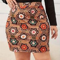 Summer Streetwear Flower Spandex Polyester Knee-Length Skirts main image 4