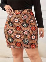 Summer Streetwear Flower Spandex Polyester Knee-Length Skirts sku image 5